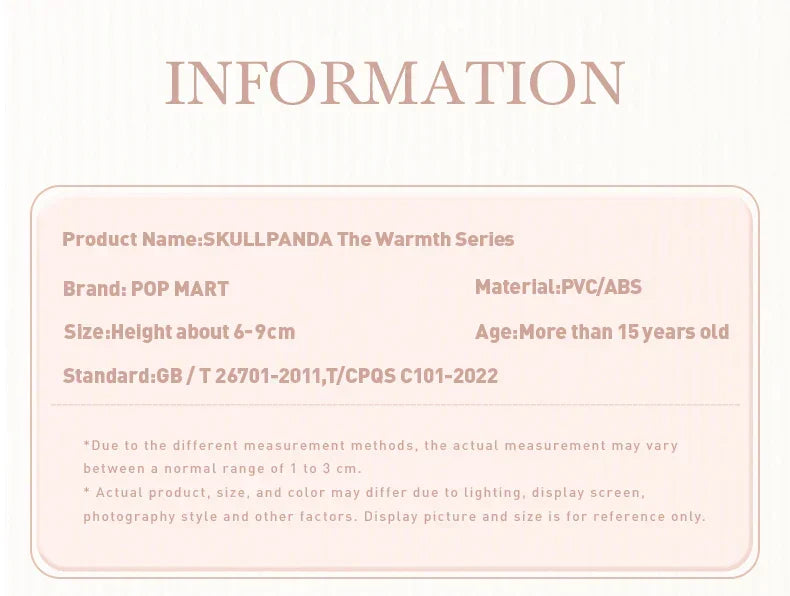Genuine Pop Mart Skullpanda The Warmth Series Blind Box Figure