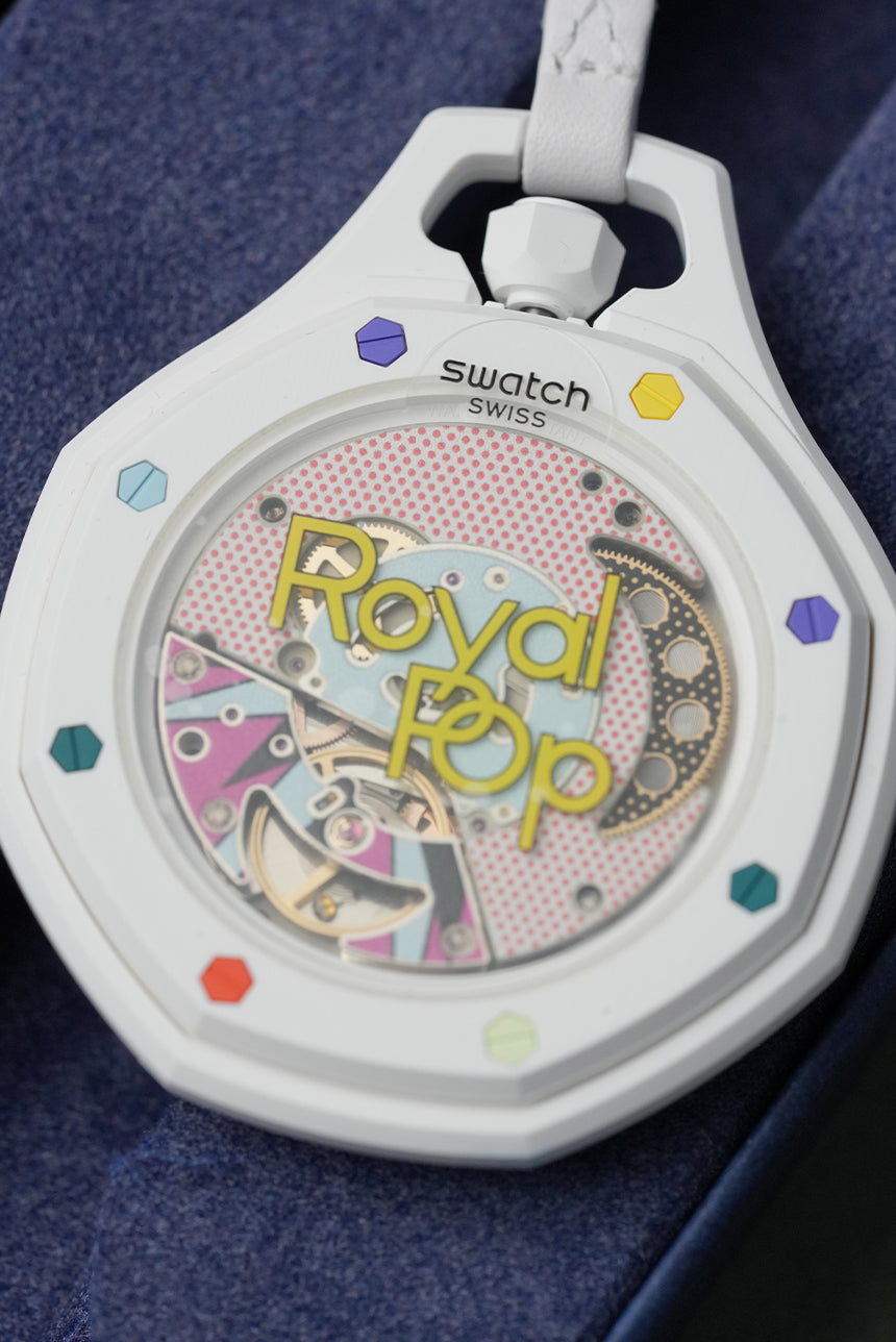 Royal Pop Huit Blanc White Colorful Index Octagonal Lanyard Pocket Watch