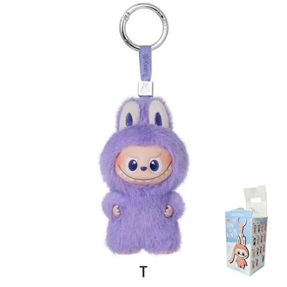 POP MART Labubu V4 The Monsters Pin For Love Alphabet Plush Pendant - Letter T